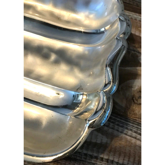 Vintage 1950s WMF-IKORA Silver Plate Footed Serving Tray Swirl Brushed Finish - Picture 6 of 12